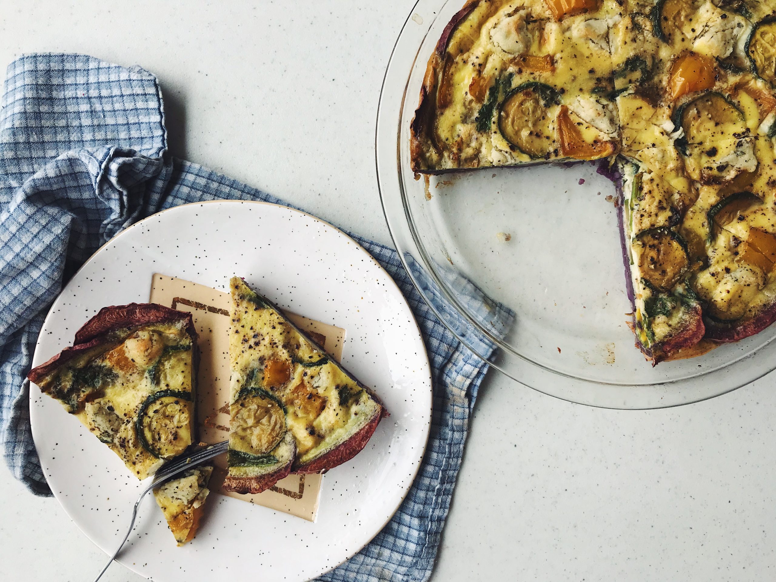 Veggie Quiche with Sweet Potato Crust